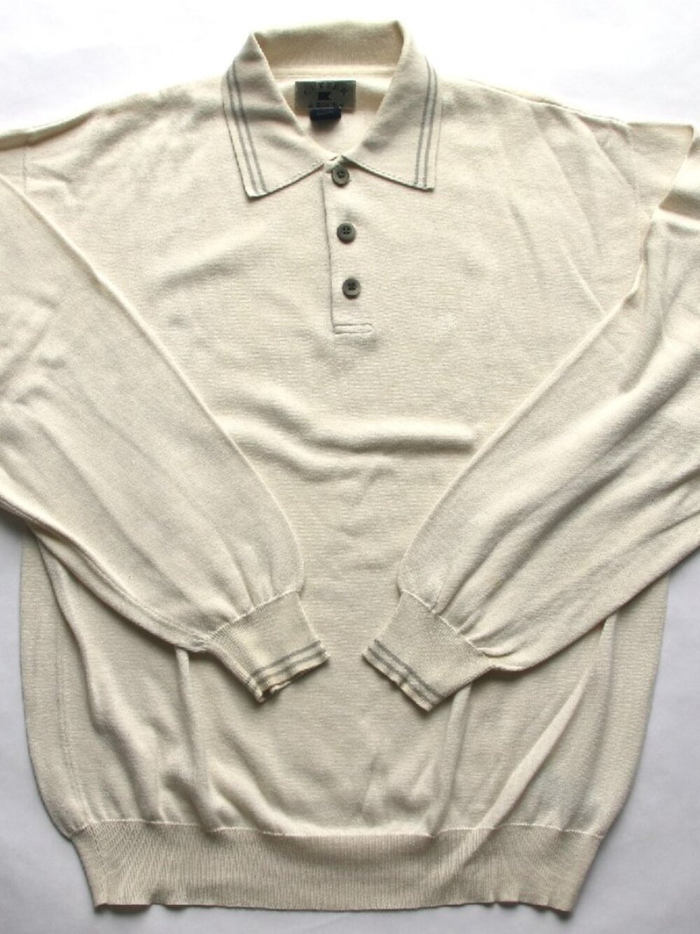 CUTTER & BUCK Cream-colored 100% Pima Cotton Knit Shirt Size M